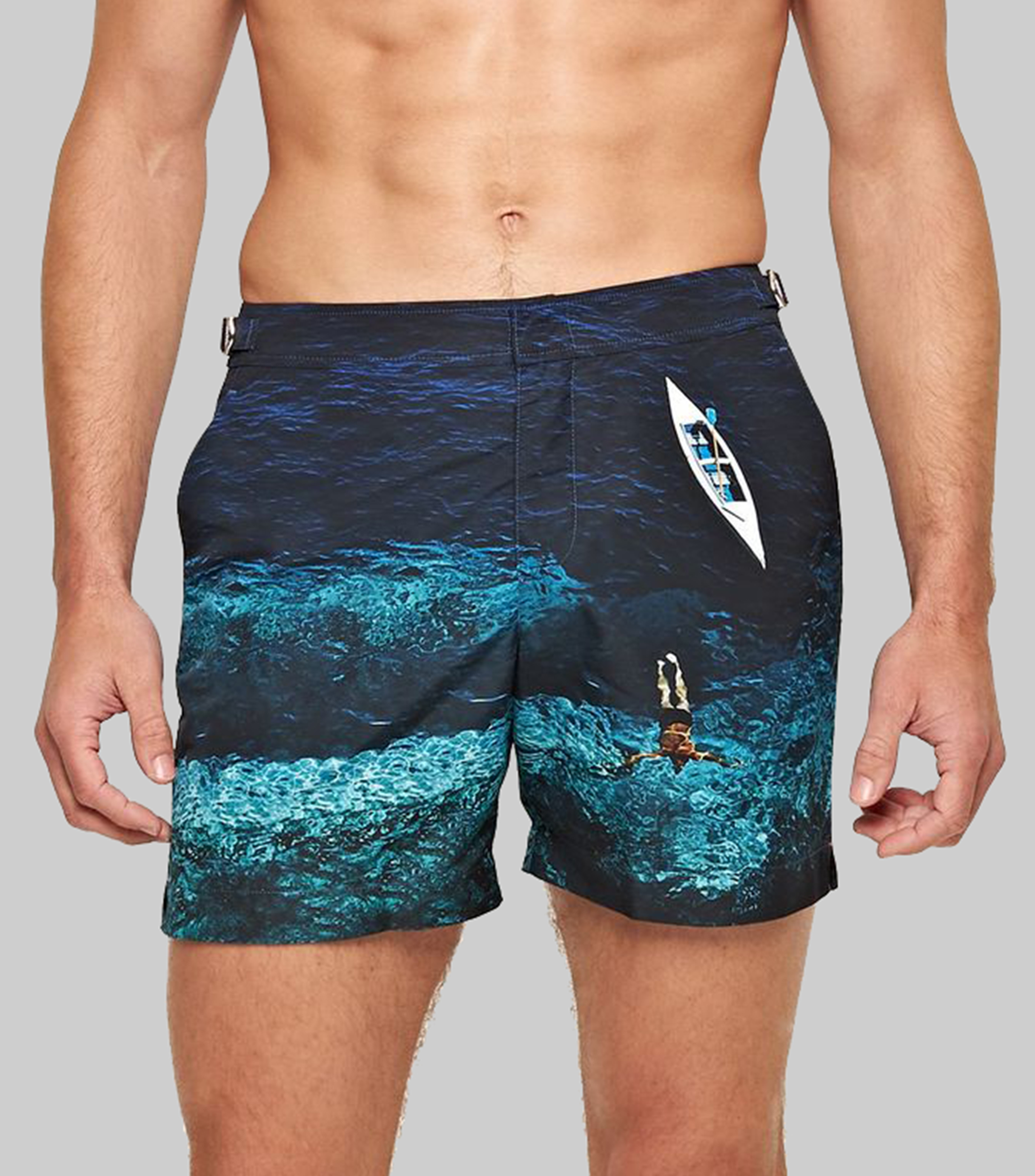 Traje de baño corto Bulldog con estampado Hombre